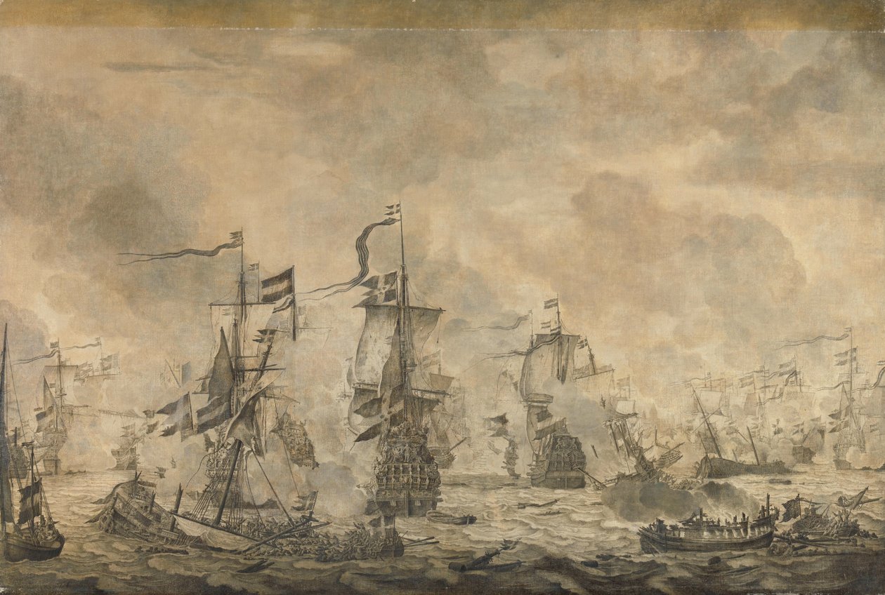 1658 年 11 月 8 日、サウンドでのオランダ艦隊とスウェーデン艦隊の間の戦い 作： ウィレム・ファン・デ・ベルデ（I）
