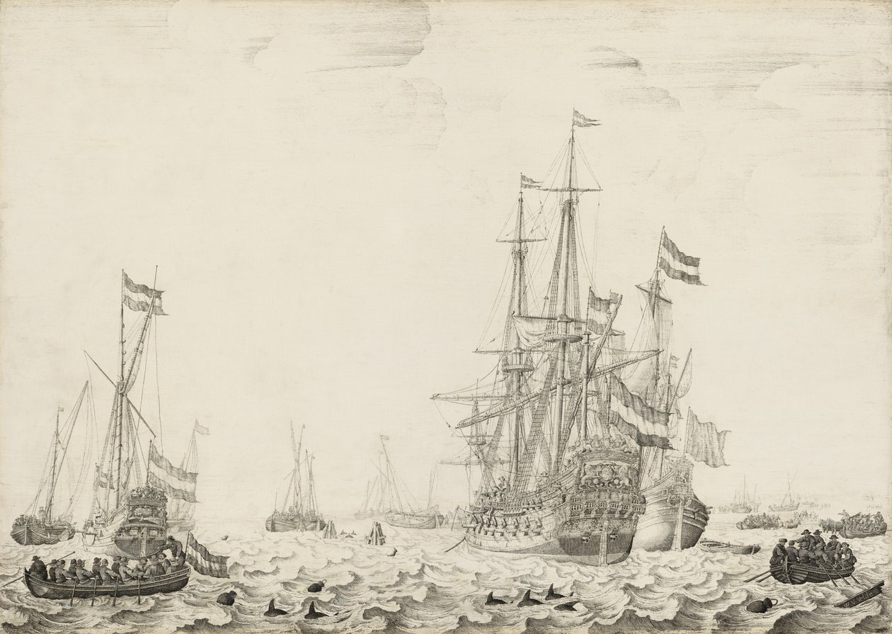 海岸近くのオランダ船（1650年代前半 作： ウィレムファンデベルデI