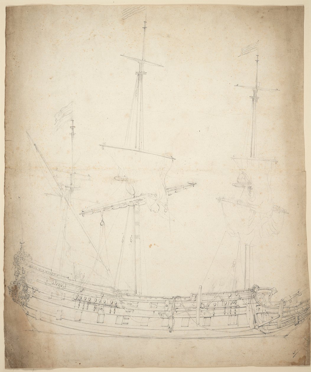 ヴレーデ()の肖像、1661年頃（オフセット、グラファイト） 作： ウィレム・ファン・デ・ザ・ヤンガー・ヴェルデ