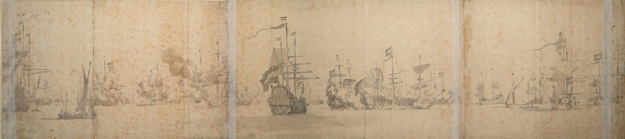 1664年11月、オランダ沖のオランダ艦隊 作： ウィレム・ファン・デ・エルダー・ベルデ