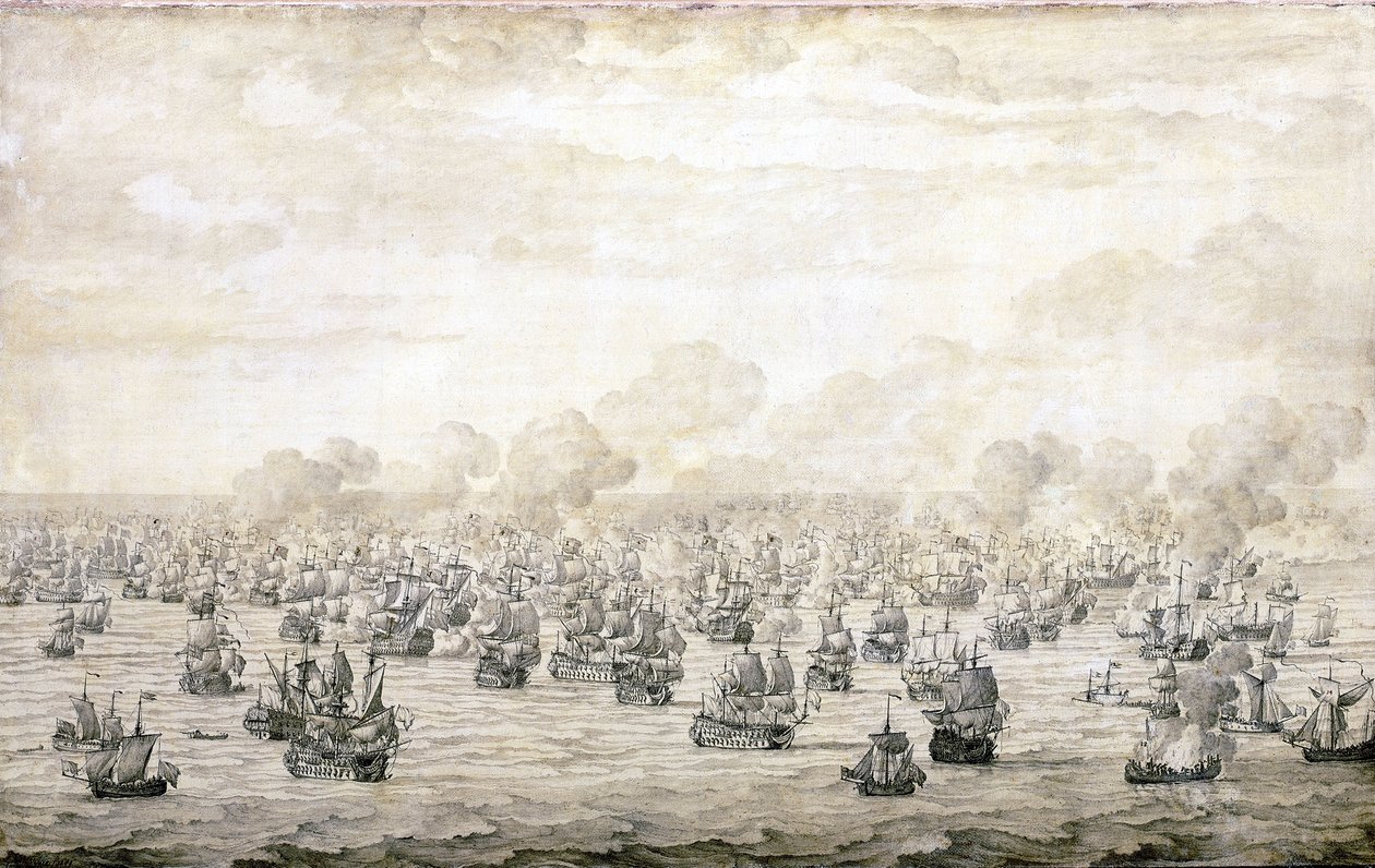 第1次シューネフェルトの戦い（1673年5月28日 作： ウィレム・ファン・デ・エルダー・ベルデ
