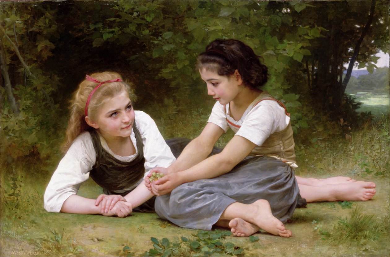 The Nut Gatherers、1882 作： ウィリアム・アドルフ・ブーグロー