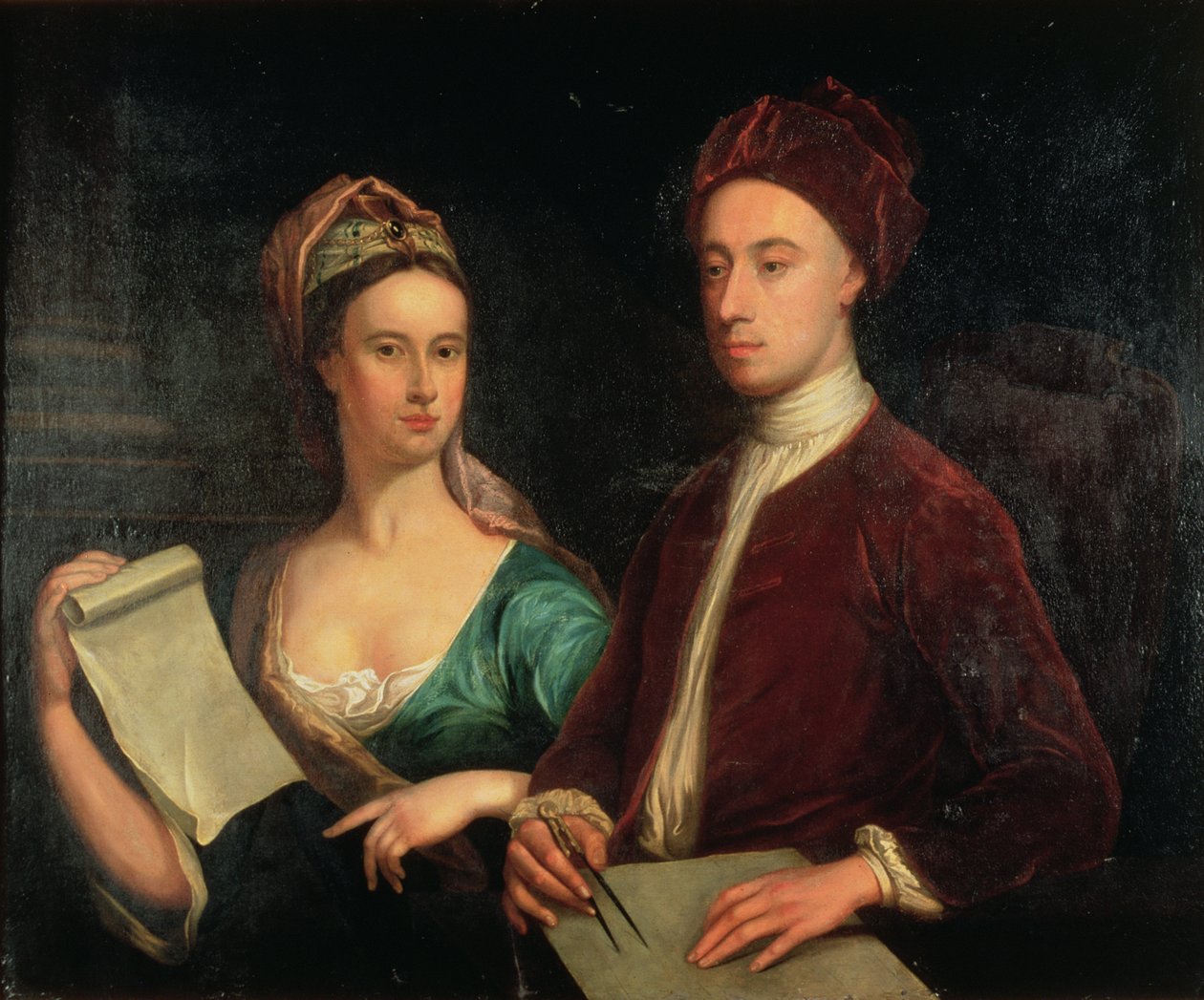 リチャード・ボイル、バーリントンの第3伯爵（1695-1753）とその妻レディードロシーサヴィル（1699-1758）1723の肖像 作： ウィリアム・エイクマン