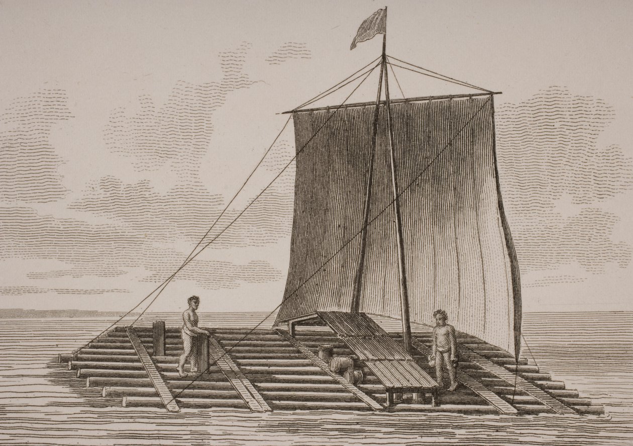 トーマスミルトン（1743-1827）1820によって刻まれた南アメリカのボルサの木いかだ 作： ウィリアム・アンダーソン