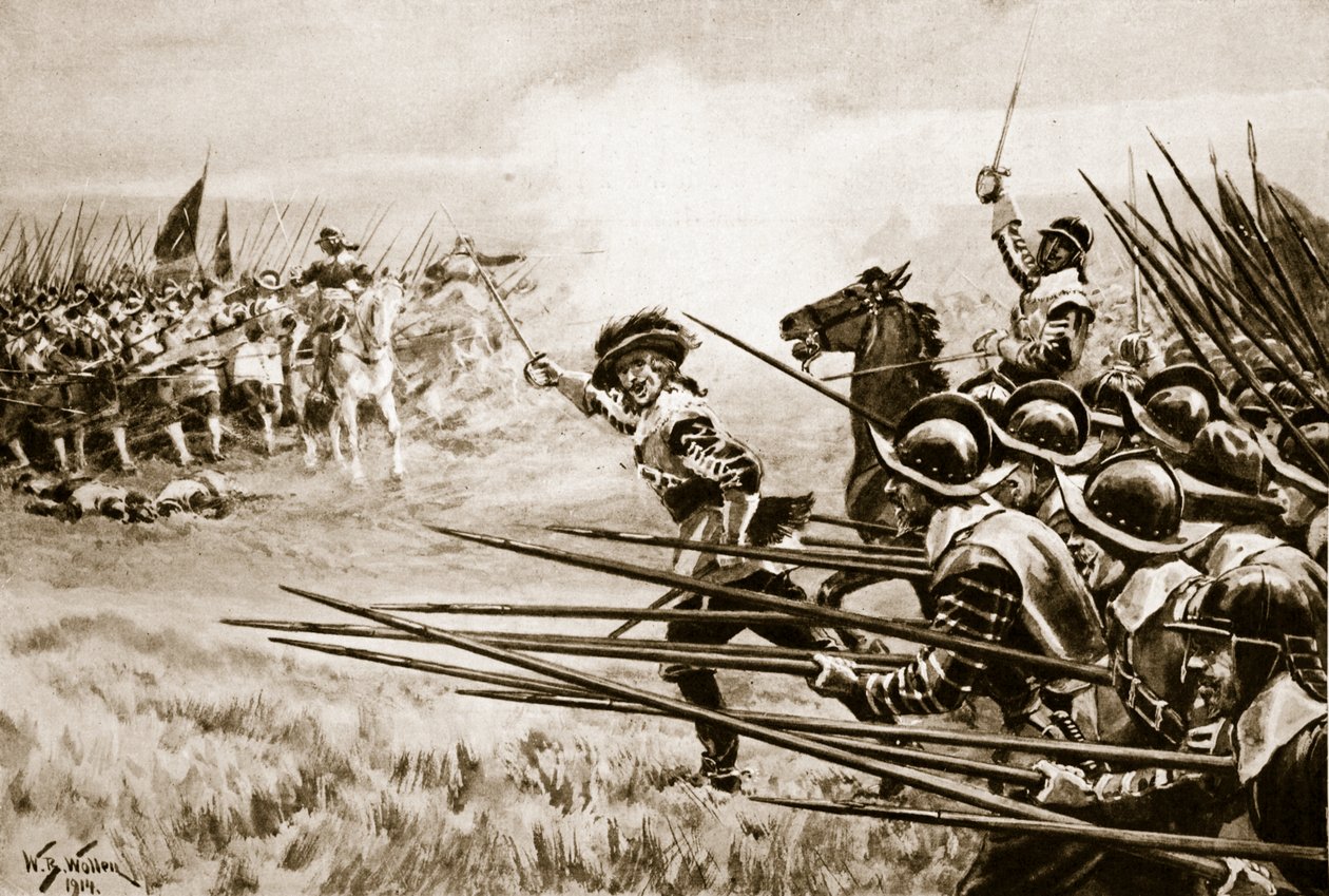 1645年6月14日、ナセビーでの王室歩兵の突撃 作： ウィリアムバーンズウール