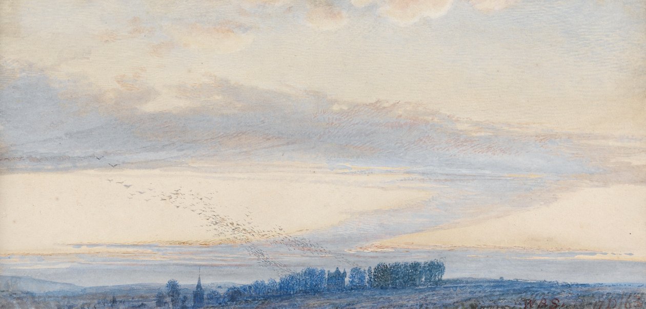 ペンキル城、夕暮れ、1863 作： ウィリアム・ベル・スコット