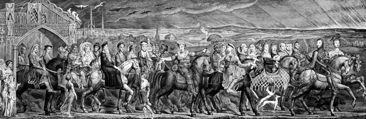 チョーサーのカンタベリー巡礼者、1810 作： ウィリアム・ブレイク