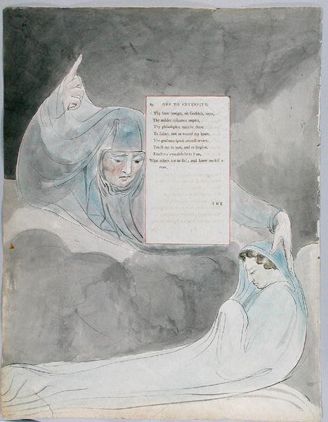 Odes to Adversity、design 40 from The Poems of Thomas Gray、1797-98（wc with pen＆black ink on paper） 作： ウィリアム・ブレイク