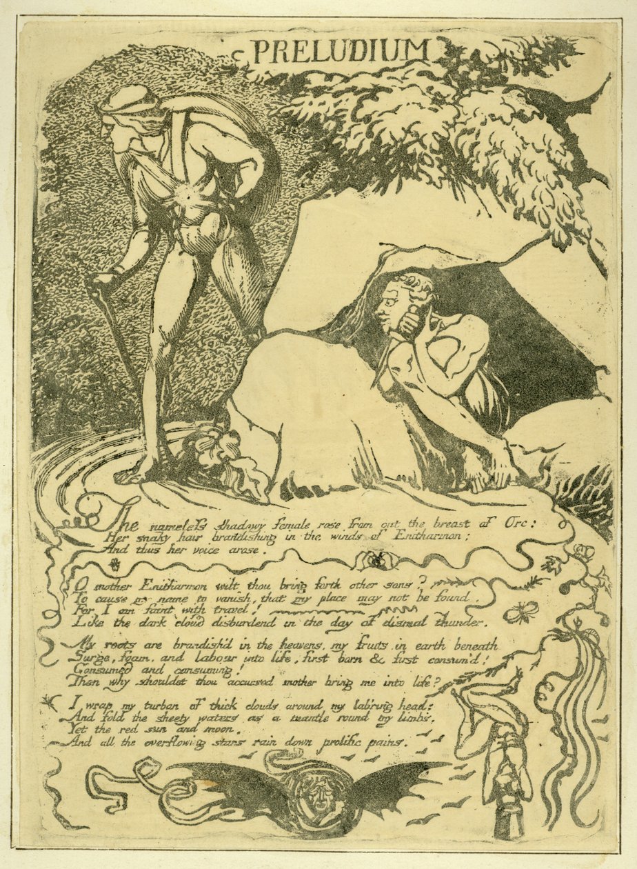 &39;Preludium&39;、 &39;Europe。予言 &39;、1823年（リトグラフ） 作： ウィリアム・ブレイク