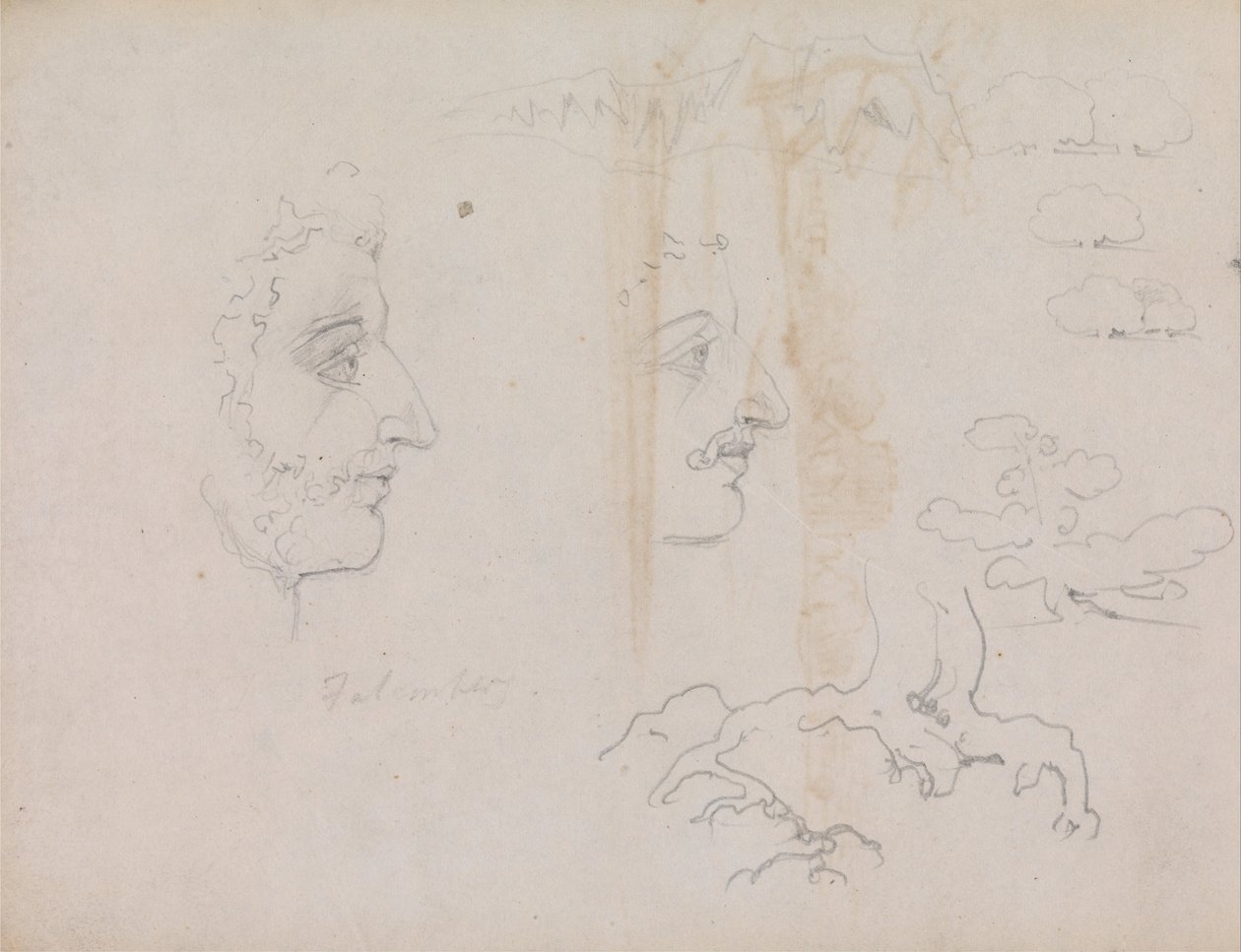1819年のBlake-Varleyスケッチブックのページ37および38のシート 作： ウィリアム・ブレイク