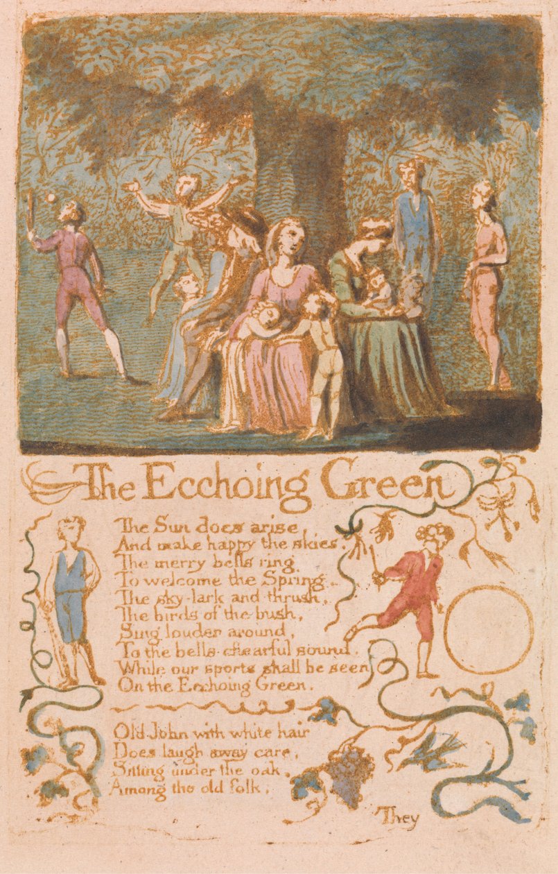 Songs of Innocence、Plate 10、The Ecchoing Green（ベントレー6） 作： ウィリアム・ブレイク