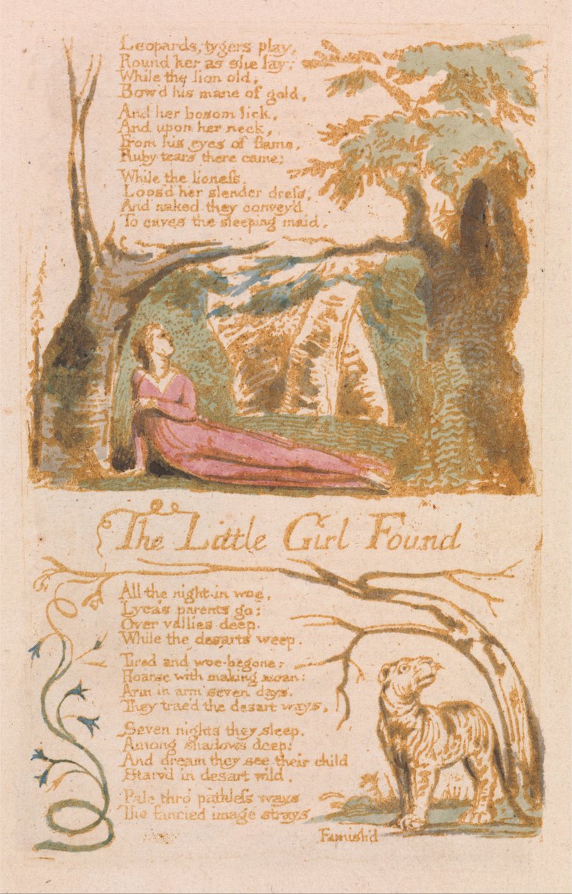 Songs of Innocence、Plate 6、The Little Girl Found（Bentley 35） 作： ウィリアム・ブレイク