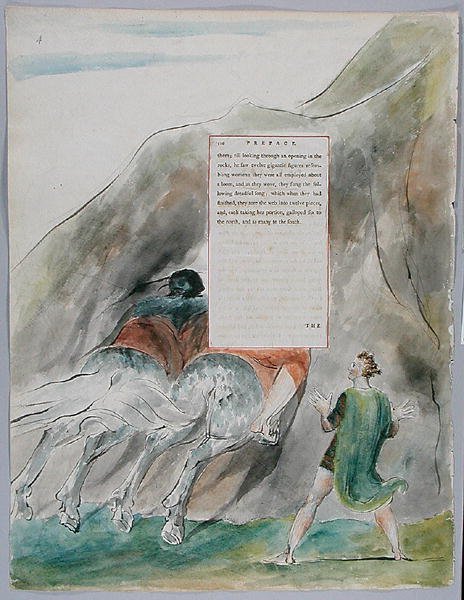 The Fatal Sisters、The 70 of The Poems of Thomas Grey、1797-98（紙にペンとインクが付いたトイレ） 作： ウィリアム・ブレイク