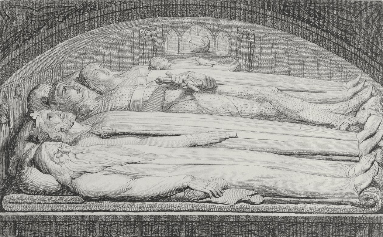 王の王、アナウンサー、戦士、母と子、墓地のイラスト、ウィリアムブレイク（1757-1827）の「The Grave、A Poem」のイラスト、Luigi Schiavonetti（1765-1810）、1808 作： ウィリアム・ブレイク