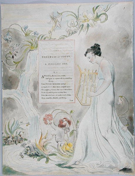 The Progress of Poesy、design 43 from The Poems of Thomas Gray、1797-98（wc with pen＆black ink on paper） 作： ウィリアム・ブレイク