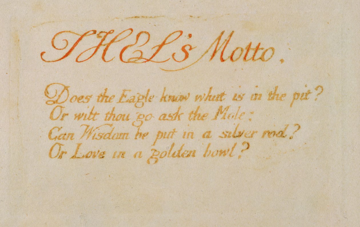 「Thel&39;s Motto ...」、1789年「The Book of Thel」のプレート2 作： ウィリアム・ブレイク