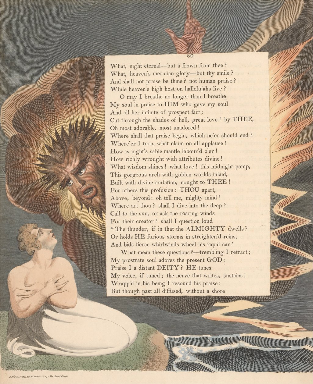 Youngs Night Thoughts、Page 80、The Thunder if in that the Allmighty Dwells 作： ウィリアム・ブレイク