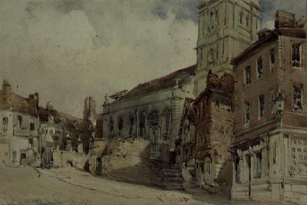 All Hallows Church、ウスター（紙にトイレ） 作： ウィリアム・キャロウ