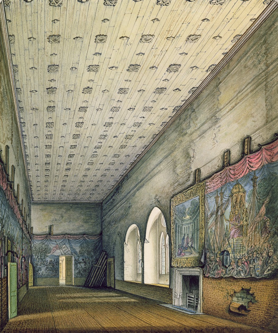 ウェストミンスター宮殿の部屋、1817年頃 作： ウィリアム・カポン