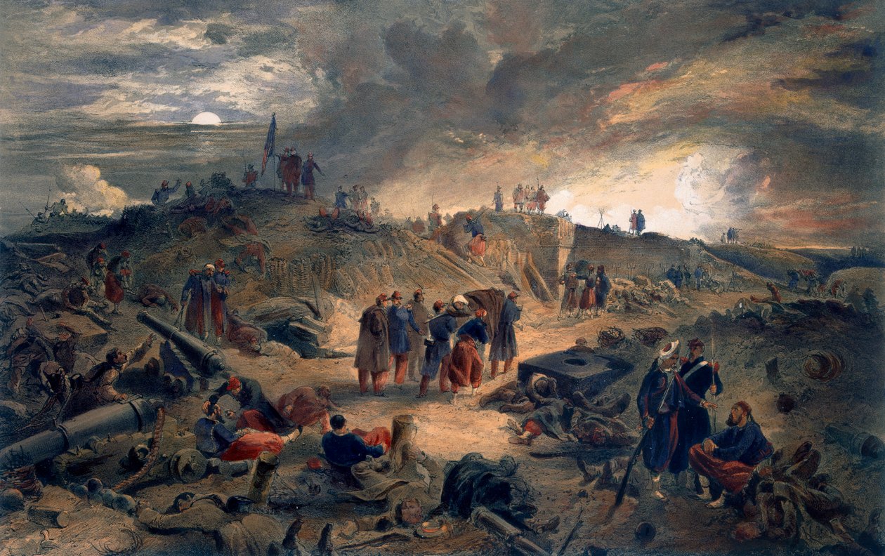 マラコフのインテリア、「東の戦争の座席」のパブ。ポール・ウント・ドミニク・コルナギウント社、1856年 作： ウィリアムクリミアシンプソン