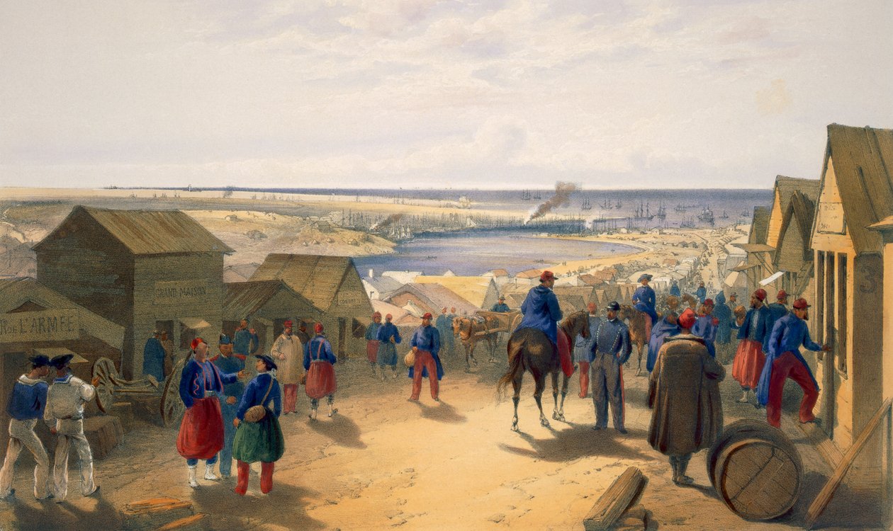 Kamiesch、「東の戦争の席」のパブ。ポール・ウント・ドミニク・コルナギウント社、1856年 作： ウィリアムクリミアシンプソン