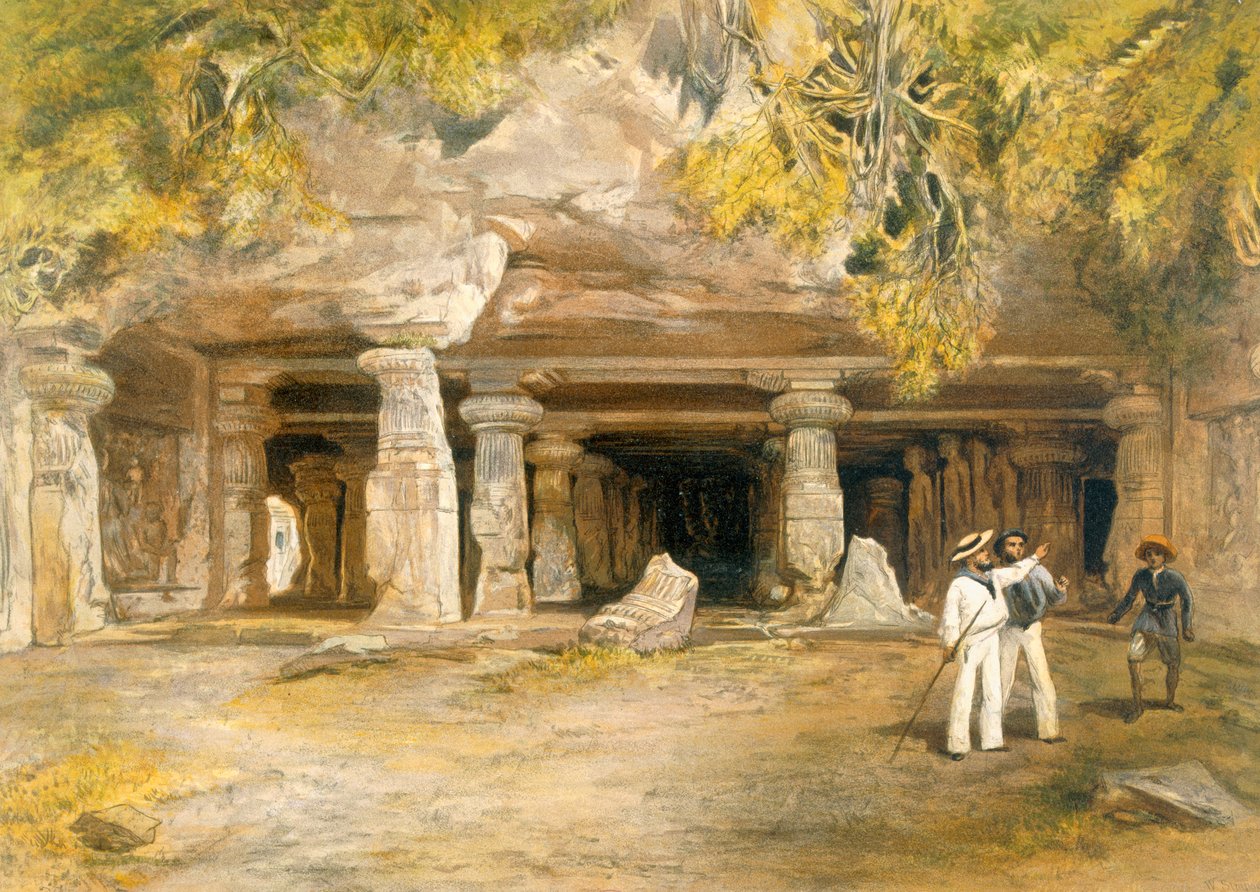 エレファンタの洞窟、「インドの古代と現代」、1867年 作： ウィリアムクリミアシンプソン