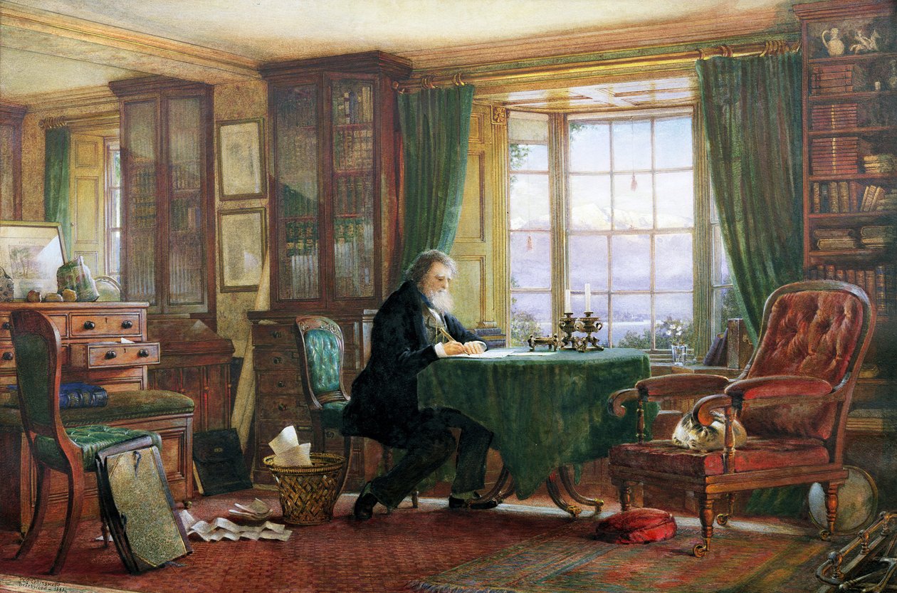 1882年、カンブリア州ブラントウッドでの研究におけるジョンラスキン（詳細は67851を参照） 作： ウィリアム・ガーシャム・コリングウッド