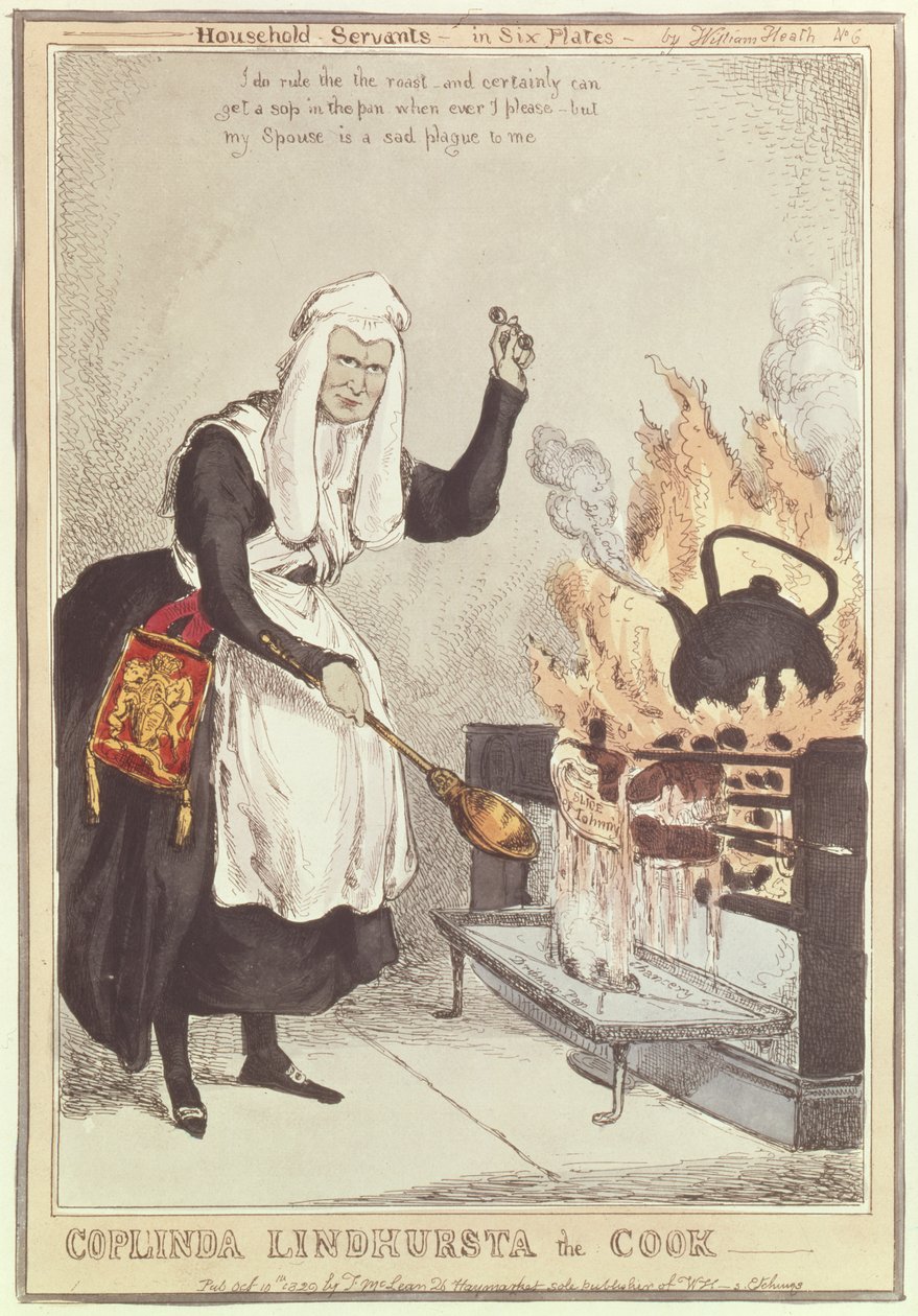 Coplinda Lindhursta the Cook、シリーズ6から1829年に出版された世帯の使用人 作： ウィリアム・ヒース