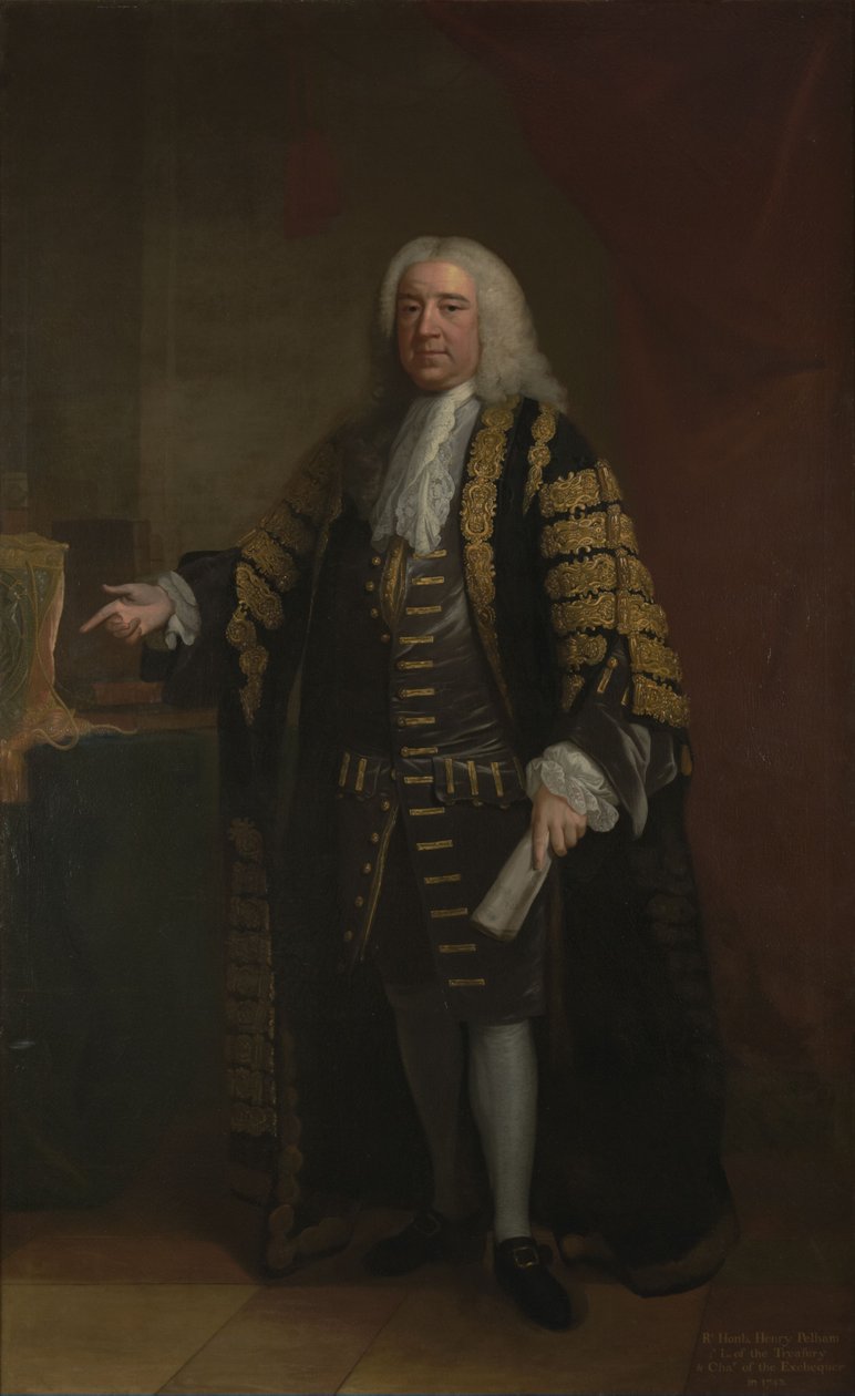 イギリス首相ヘンリー・ペルハムの肖像（1694-1754） 作： ウィリアムホア