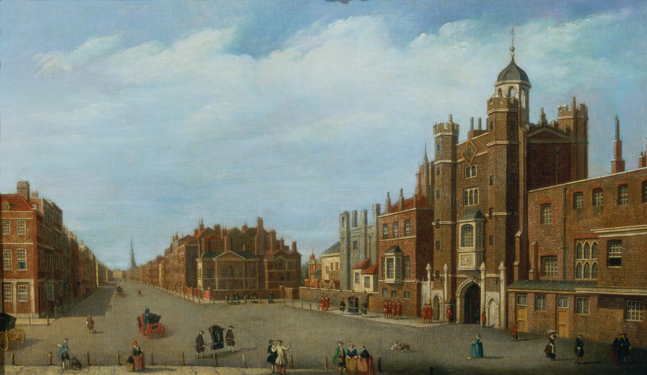 セントジェームズパレスとポールモールの眺め、1770年頃 作： ウィリアム・ジェームス