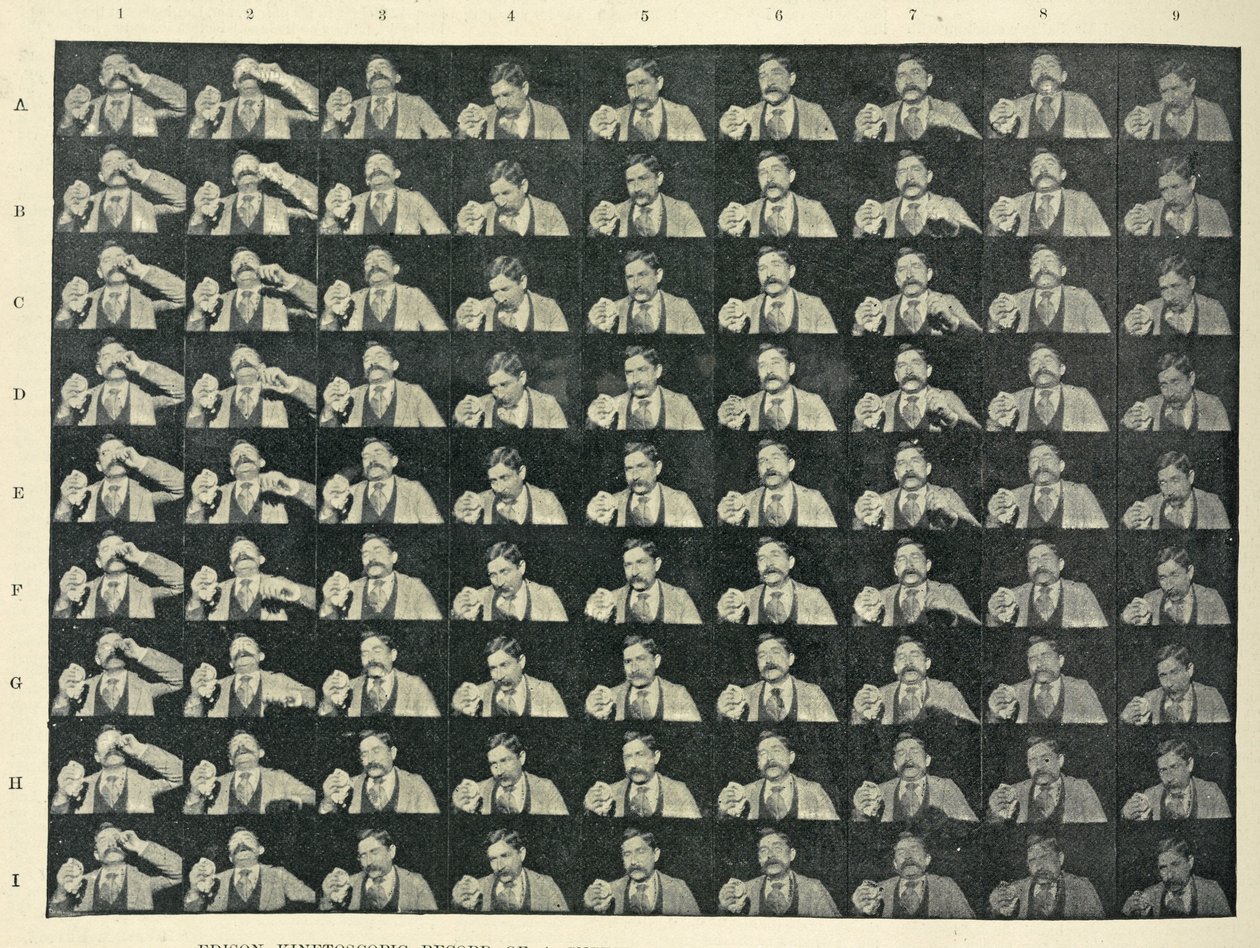 くしゃみc.1894のエジソンキネトスコープレコード 作： ウィリアム・ケネディ・ローリー・ディクソン