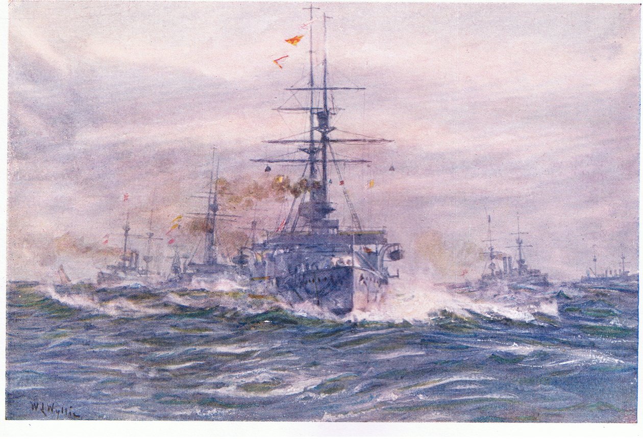 1915年の海の白い時代の戦艦 作： ウィリアムライオネルワイリー