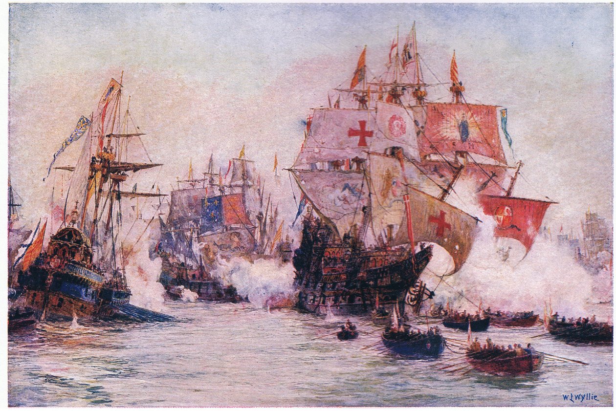 スペイン艦隊1588、1915 作： ウィリアムライオネルワイリー