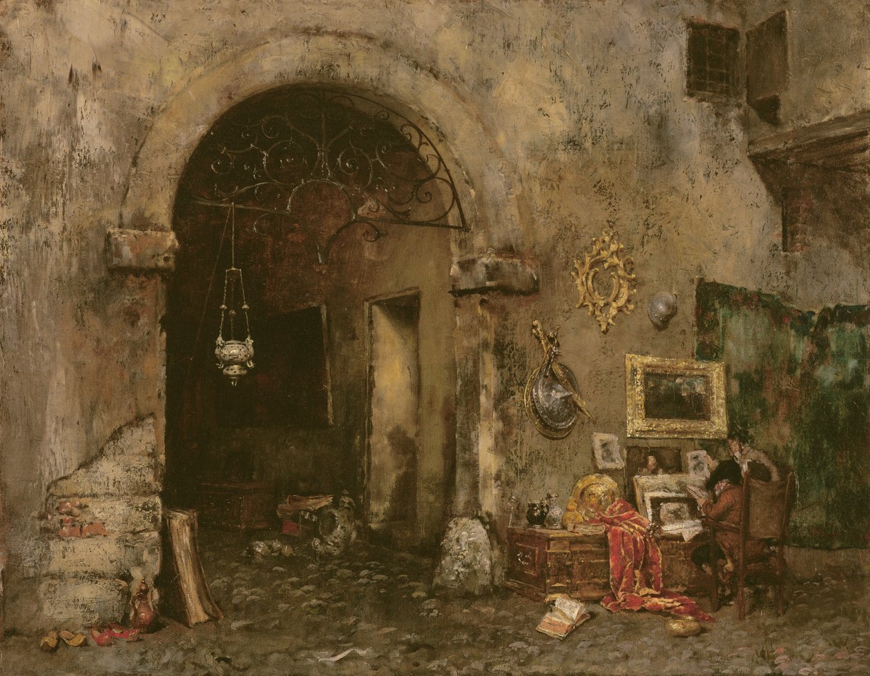 骨董品店、1879 作： ウィリアム・メリット・チェイス