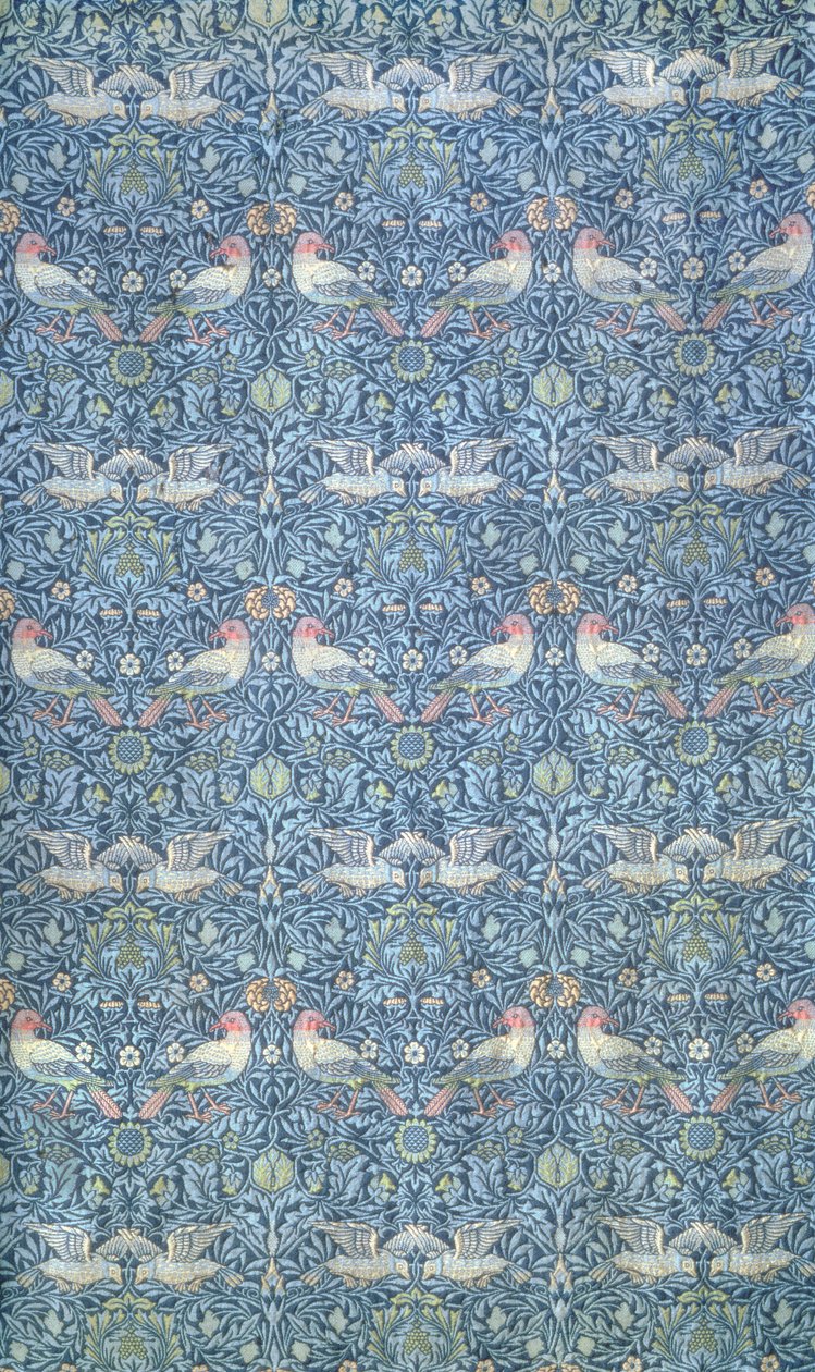 鳥、Morris＆Co.、1878年製（ウールの二重布）（76782も参照） 作： ウィリアム・モリス