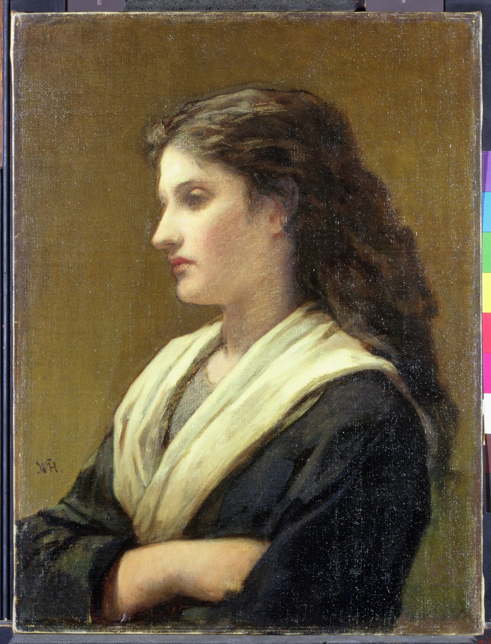 女性の頭の研究：女性の理想的な頭、1872 作： ウィリアム・モリス