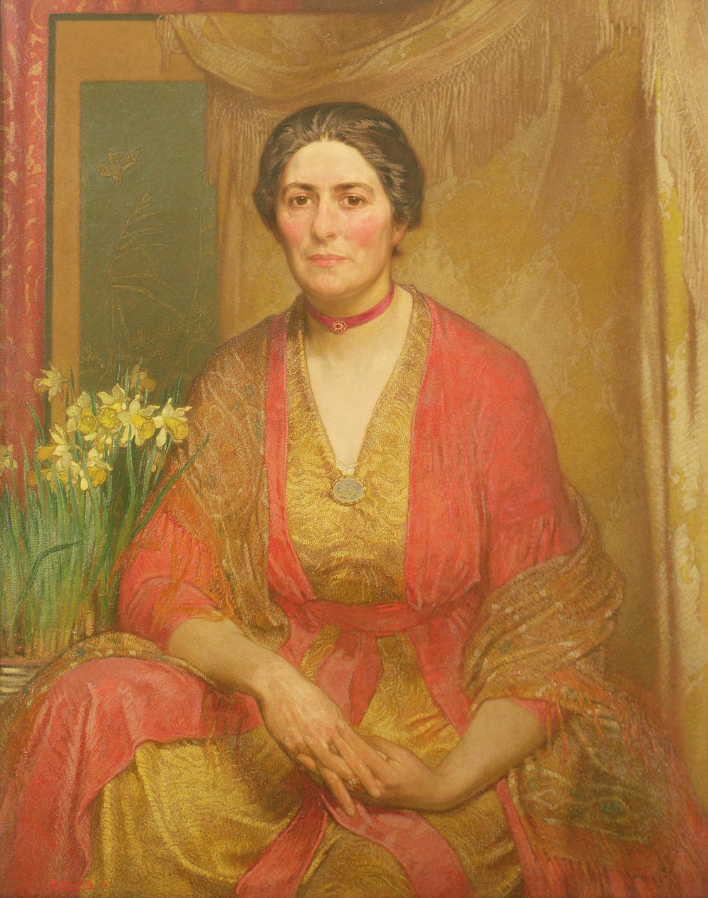 アーティストの妻の肖像、1918 作： ウィリアム・シャクルトン