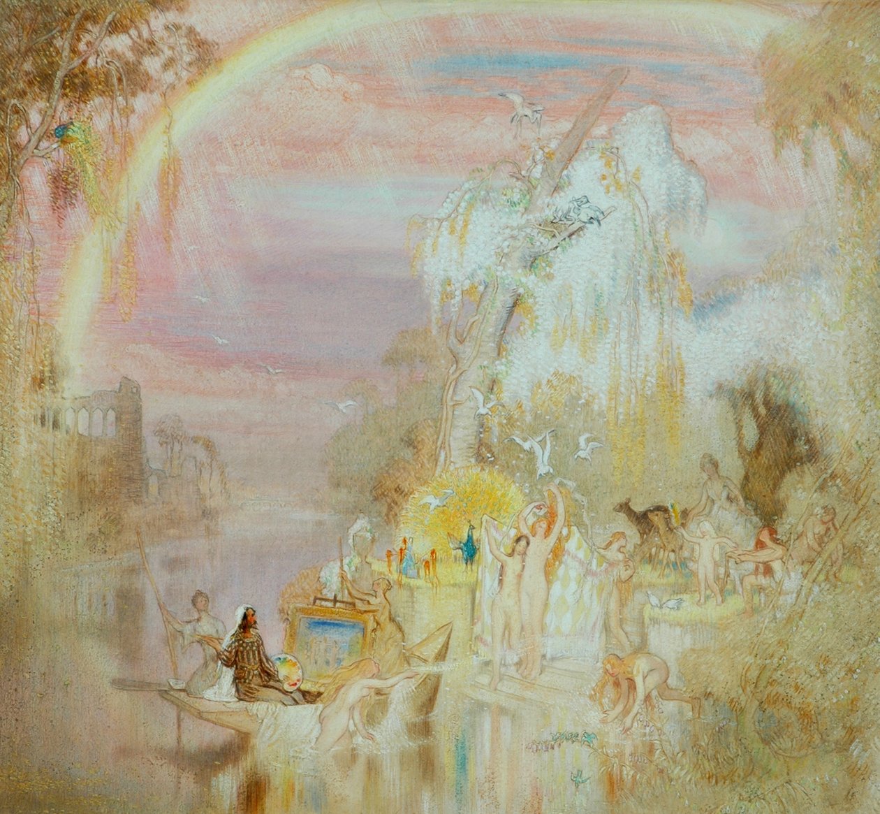 アーティストの夢、1920（紙に油彩） 作： ウィリアム・シャクルトン
