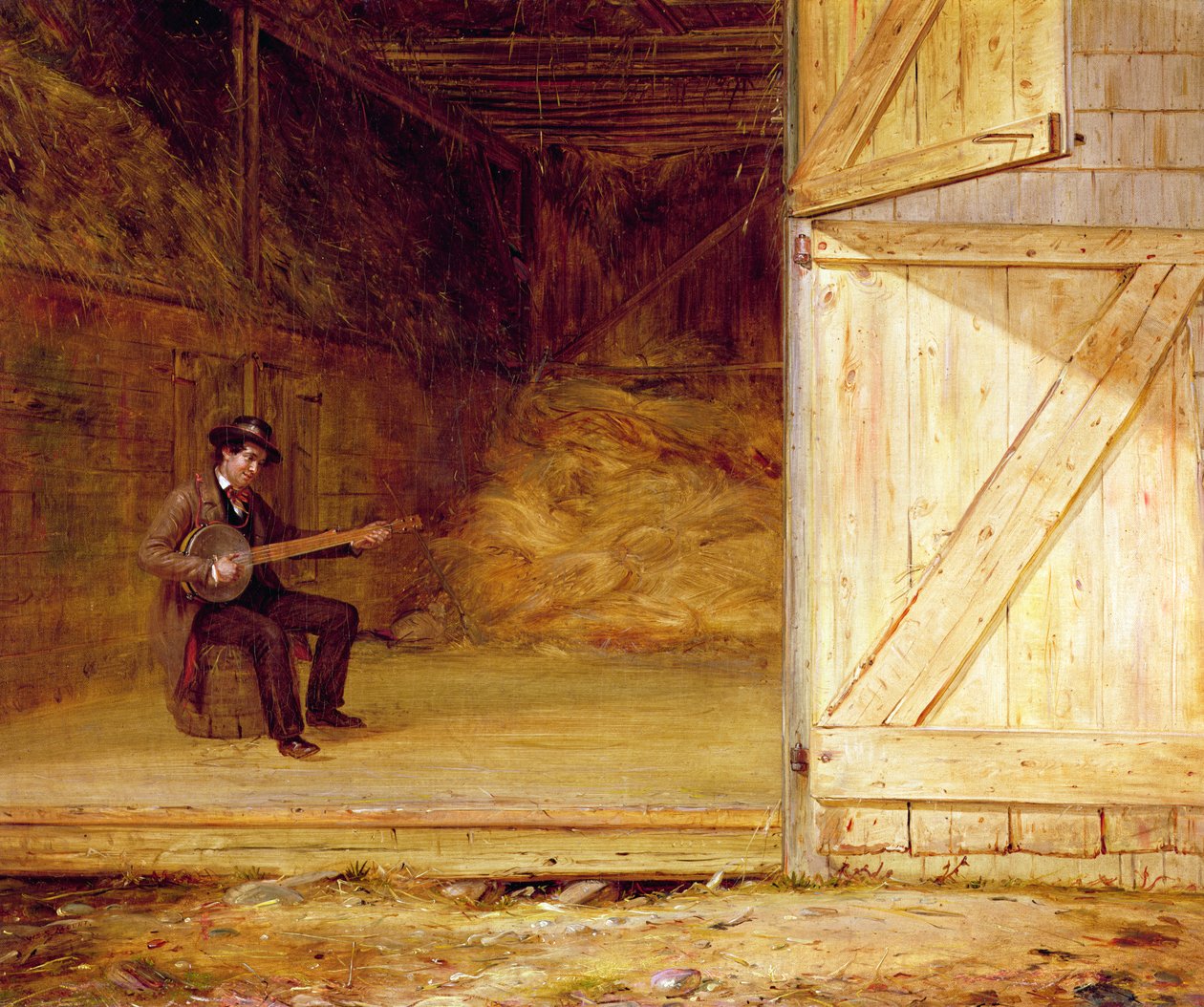 バンジョー奏者、1850-55 作： ウィリアム・シドニー・マウント