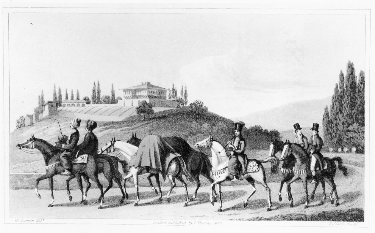 L.クラークによって刻まれたウィリアムターナーの「レバントのツアーの日記」から1820年に出版されたトルコの旅行様式 作： ジョセフ・マロード・ウィリアム・ターナー