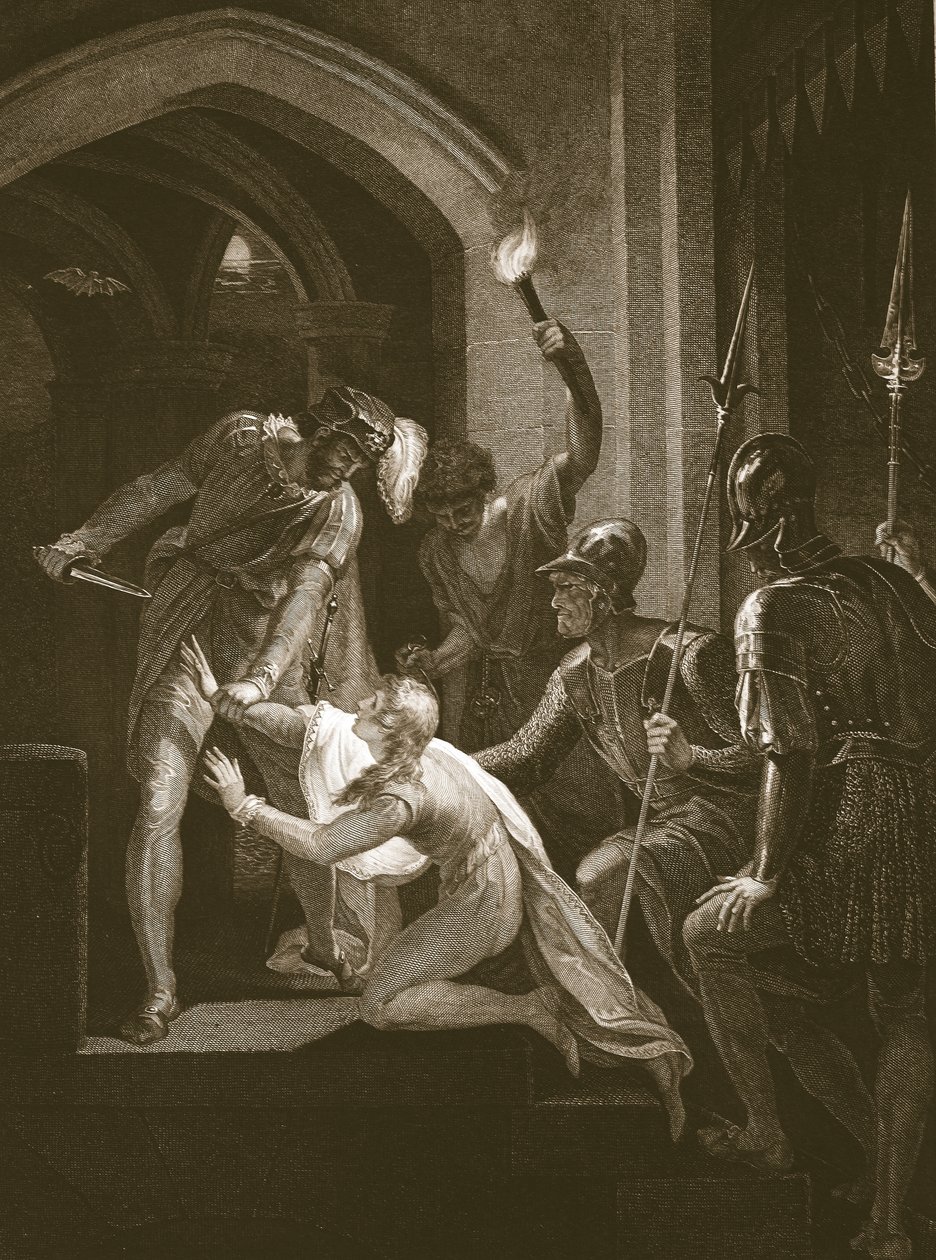 アーサーの死、J. Fittler によって彫刻された、David Hume の「The History of England」の挿絵、パブ。 R.ボウヤー、ロンドン 作： ウィリアム（後）ハミルトン