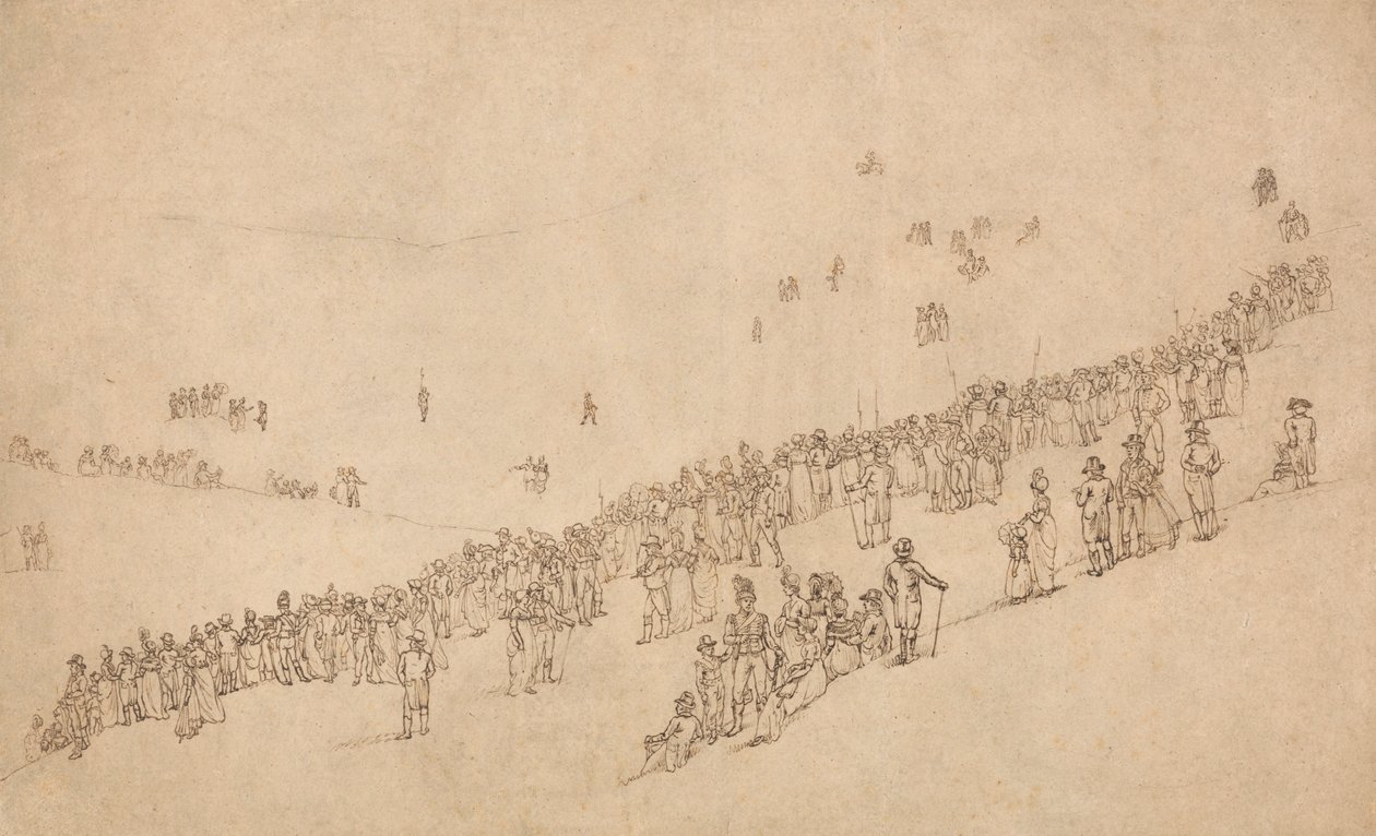 1799 年 8 月 1 日のケンティッシュ志願兵のロイヤル レビューの後、メードストンのモート パークでの夕食の勉強 作： ウィリアムアレクサンダー