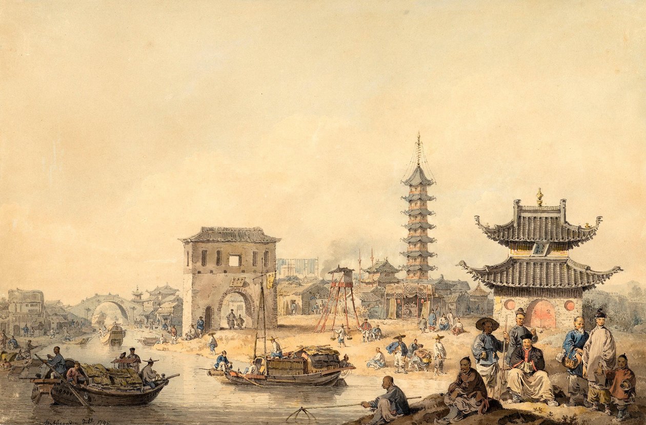 中国の都市の郊外 作： ウィリアムアレクサンダー