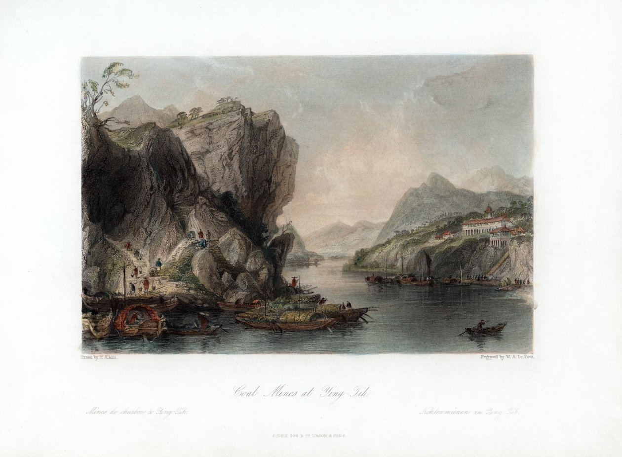 Ying-Tihの炭鉱」、中国、1840年頃。 作： ウィリアムアレクサンダールプチ