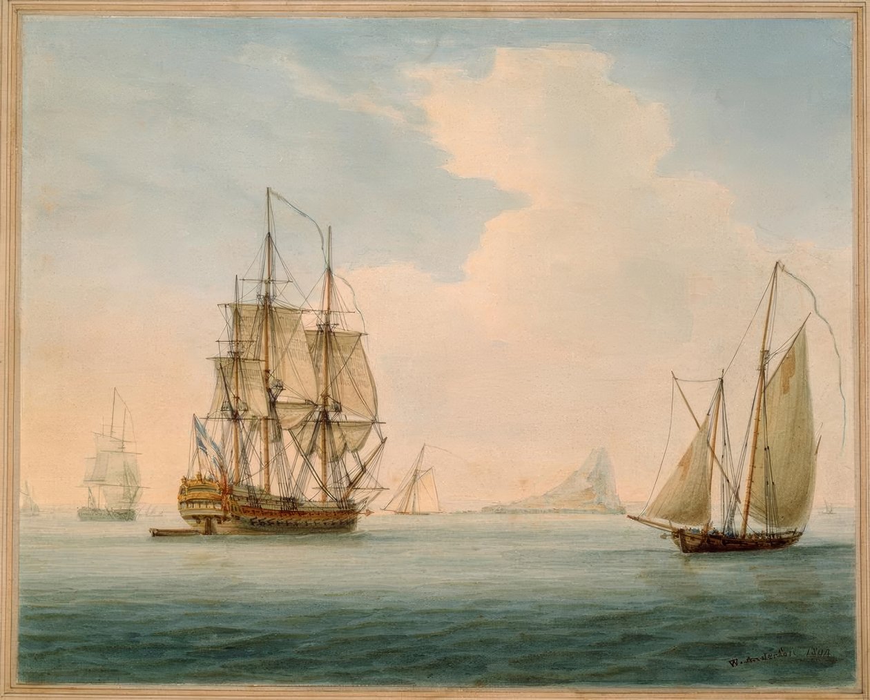 イギリスの戦争-水彩画、W。アンダーソン作、1804年 作： ウィリアム・アンダーソン