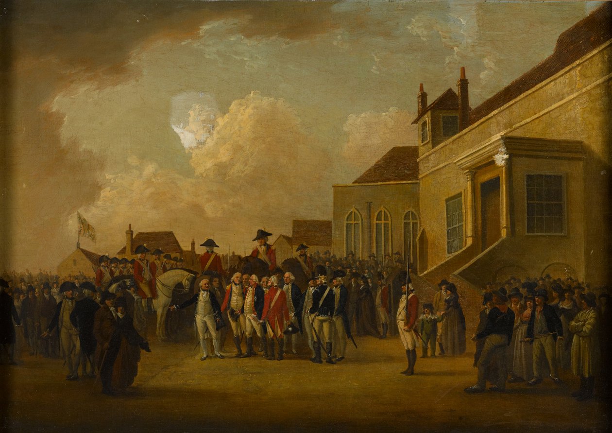 1794年頃、フランダースの軍隊をレビューするヨーク公、フレデリックオーガスタス 作： ウィリアム・アンダーソン