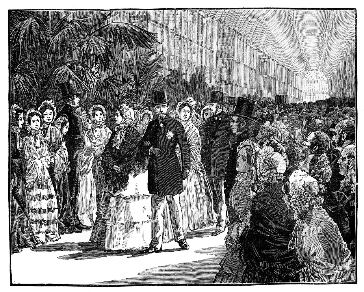 王宮と皇帝がクリスタルパレスを訪れ、1850年代、c1888。 作： ウィリアムバーンズウール