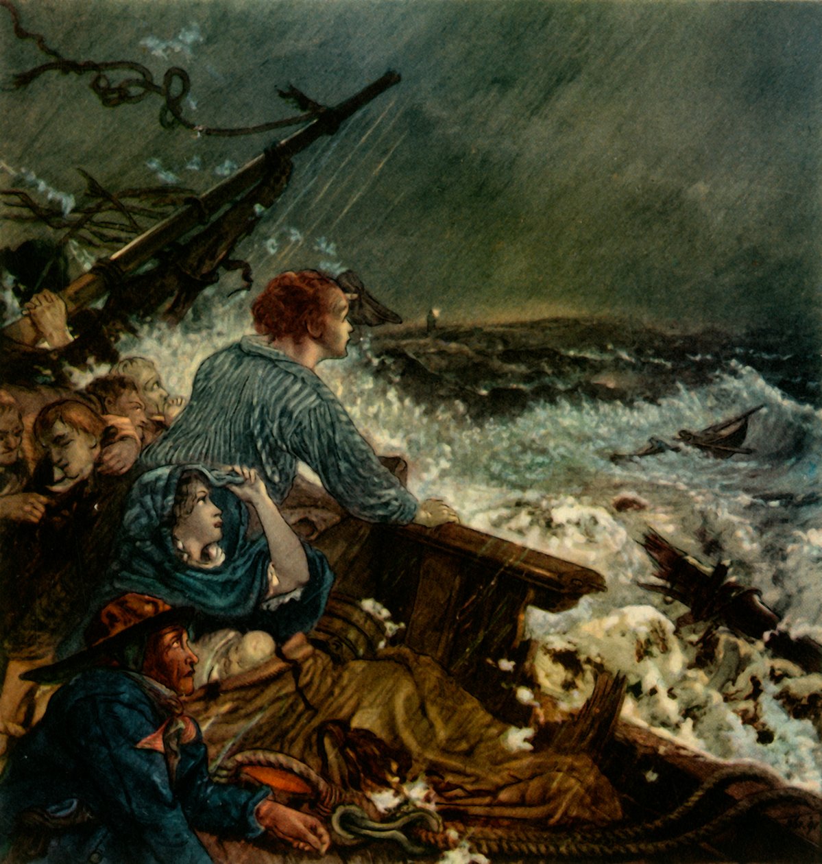 1838年9月8日に難破した船員を救ったグレース・ダーリンとその父」、1942年。   作： ウィリアム・ベル・スコット