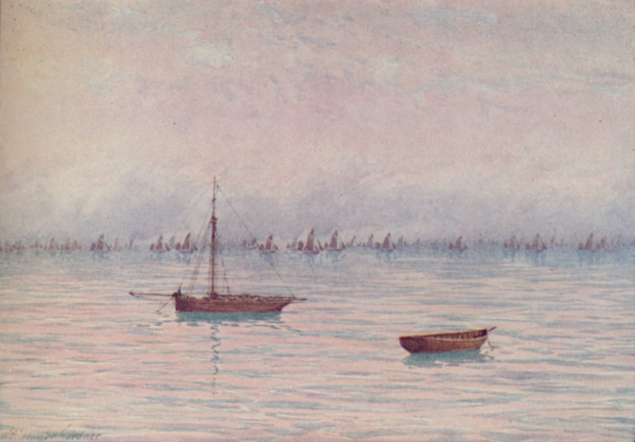 漁船、1910 水彩画(漁船)№158