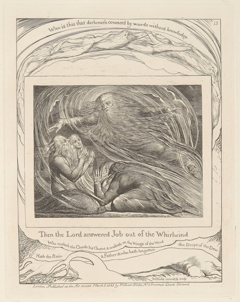 Book of Job, Plate 13, The Lord Answering Job out of the Whirlwind   1446885   ja       japanese Successfully Translated  Original: The Somber Lady Translat: The Somber Lady 1454563 ja japanese Successfully Translated Original: The Straw Yard Translat: The 作： ウィリアム・ブレイク